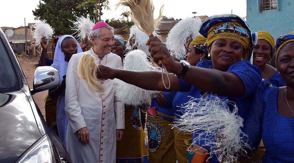 Empfang durch Mitglieder der Pfarrei St. Matthew in Jos.